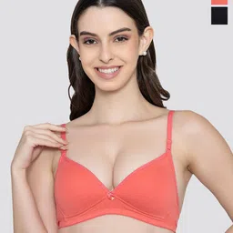 K LINGERIE Pack of 2 Orchid Plunge Neck Soft Padded Detachable Straps Low Back Bra-picture-50