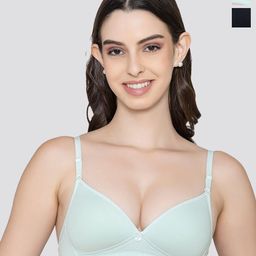 K LINGERIE Pack of 2 Orchid Plunge Neck Soft Padded Detachable Straps Low Back Bra-picture-27