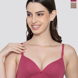 K LINGERIE Pack of 2 Orchid Plunge Neck Soft Padded Detachable Straps Low Back Bra-picture-17