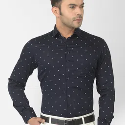 Canary London Smart Slim Fit Printed Satin Cotton Formal Shirt-image-97