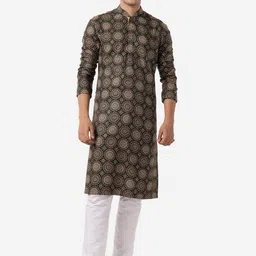 THE KURTA COMPANY Geometric Printed Straight Kurta-image-93
