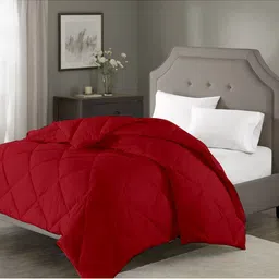 RAZZAI Burgundy Geometric Microfiber AC Room 150 GSM Double Bed Comforter-image-82