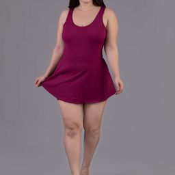 Keepfit Women's One Piece Padded Swim Dress with Attached Boy Short-picture-15