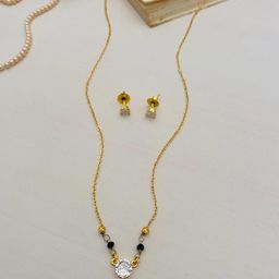 ABDESIGNS Gold-Plated Artificial Stones and Beads Mangalsutra-image-31