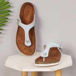 MOZAFIA Open Toe T-Strap Flats-image-57