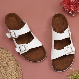 MOZAFIA Open Toe Flats With Buckles-picture-12