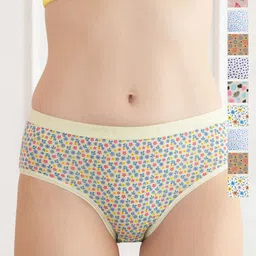 Lux Cozi Pack Of 10 Assorted Pure Cotton Seamless Hipster Briefs-image-52
