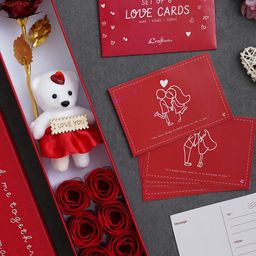 eCraftIndia Red & White 2 Pcs Valentine's Day Gift Set-10