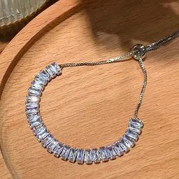 Designs & You Women Silver-Plated Cubic Zirconia Wraparound Bracelet-image-39