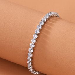 Designs & You Silver-Plated Cubic Zirconia Studded Brass Wraparound Bracelet-picture-0
