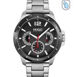 HUGO Men Black Patterned Sport Bracelet Style Analogue Multifunction Watch 1530195-image-35