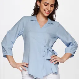 AND Puff Sleeve Wrap Top-image-75