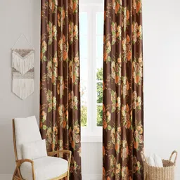 Homefab India Set of 2 Floral Room Darkening Door Curtain-image-74