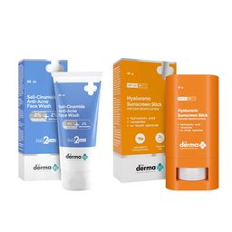 The Derma co. Sali-Cinamide Anti-Acne Face Wash 100 ml + Hyaluronic Sunscreen Stick 20g-18