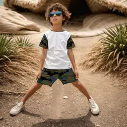 Jumping Joey Boys Pure Cotton T-shirt with Shorts-image-98