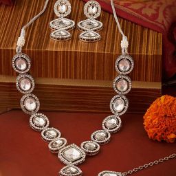 AMI Sliver-Plated Stone-Studded Jewellery Set-30