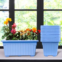 Kuber Industries Blue 12 Pieces Marble Jupitar Planters-21