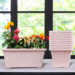 Kuber Industries Pink 12 Pieces Textured Lightweight Planters-42