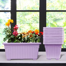 Kuber Industries Purple 12 Pieces Textured Lightweight Planters-image-76