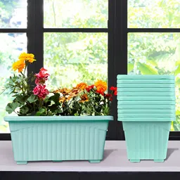 Kuber Industries Green 12 Pieces Textured Lightweight Marble Juiptar Planters-image-20