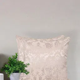 Home Silver-Toned Ethnic Motifs Cotton Square Cushion Cover-image-31