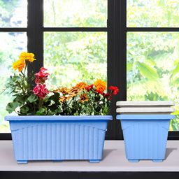 Kuber Industries Blue & White 4 Pieces Marble Jupitar Planters-image-47