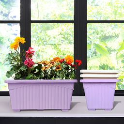 Kuber Industries Purple & White 4 Pieces Lightweight Planters-image-58