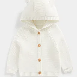 mothercare Kids Cream-Coloured 3D Hooded Organic Cotton Cardigan-11