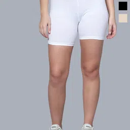 Aimly Women Pack Of 3 Skinny Fit Mid-Rise Cotton Cycling Sports Shorts-image-93
