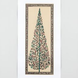 Eyaas Multi-Coloured Tree of Life Unframed Silk Pattachitra Painting Wall Art-21