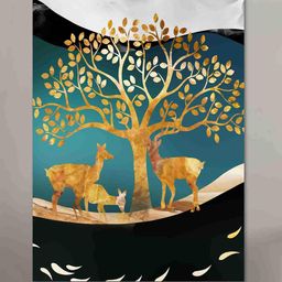 SAF Beige & Grey Nature Art Unframed Painting Wall Art-image-84