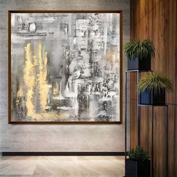 The Art House Grey & Brown Abstract Painting Wall Art-image-81