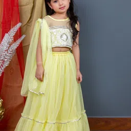 Bella Moda Girls Embroidered Ready to Wear Lehenga & Blouse With Dupatta-image-96
