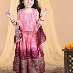 Kinder Kids Girls Embroidered Ready to Wear Lehenga & Blouse With Dupatta-image-72