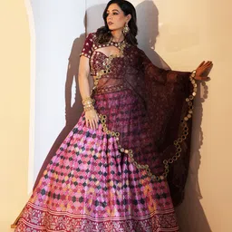 Rashika Sharma Embroidered Mirror Work Made to Measure Lehenga & Blouse With Dupatta-5