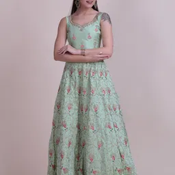 Warthy Ent Embroidered Thread Work Semi-Stitched Lehenga & Unstitched Blouse With Dupatta-picture-12