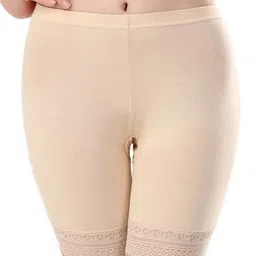 PLUMBURY Women Mid-Rise Under Dress Shorts With Lace Edge-24