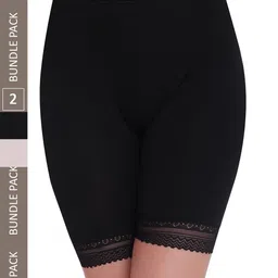 PLUMBURY Women Pack Of 2 Cycling Shorts-image-22