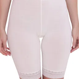 PLUMBURY Women Mid-Rise Under Dress Shorts With Lace Edge-47
