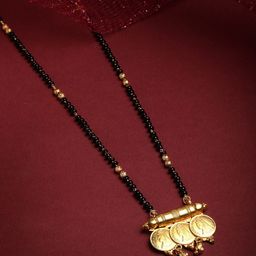PANASH Gold-Plated & Black Beaded Coin Mangalsutra-picture-33
