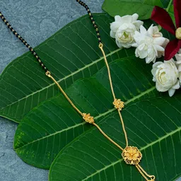 Ramdev Art Fashion Jwellery Gold-Plated Beaded Mangalsutra-image-4