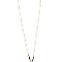 ABDESIGNS Gold-Plated AD Stone-Studded & Beaded Mangalsutra-18