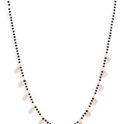 ABDESIGNS Gold-Plated AD Stone-Studded & Beaded Mangalsutra-14