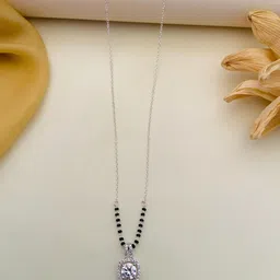 Anouk Silver-Plated Artificial Stones and Beads Mangalsutra-4