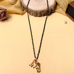 ABDESIGNS Gold-Plated Beaded Kundan & Pearl Drop Mangalsutra-15