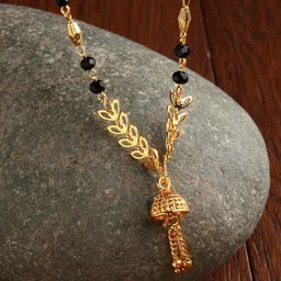 Kennice Gold-Plated Floral Beaded Mangalsutra-44