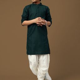 Sanwara Boys Ethnic Motifs Embroidered Straight Chikankari Kurta with Dhoti Pants-42