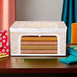 Kuber Industries Beige & White Printed Drawer Organiser image 1