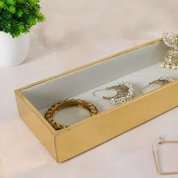 THE HOME CO. Gold Toned & White Textured Jewellery Organiser-image-18