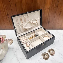 La Trove Black Set of 1 Regular Jewellery Organiser Organisers-18